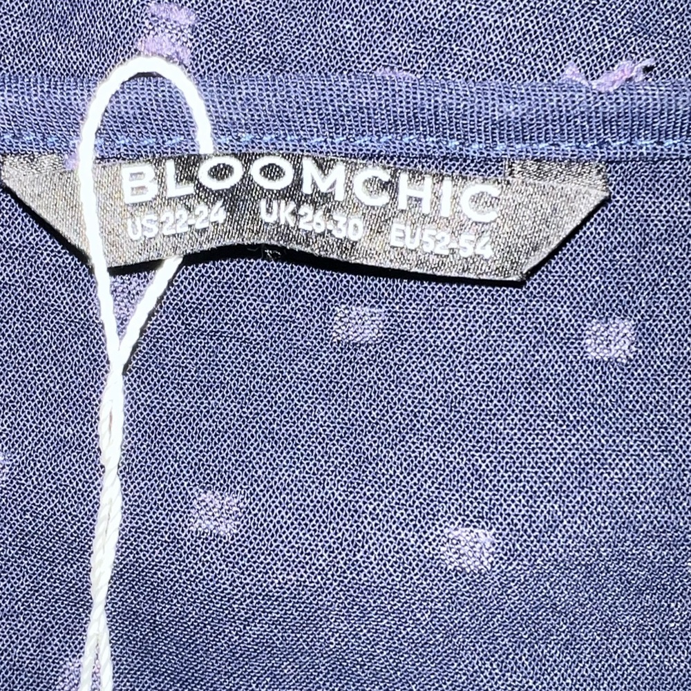 BLOOMCHIC | NWOT BLUE FLUTTER SLEEVE EMBROIDERED BLOUSE - Picture 6 of 8